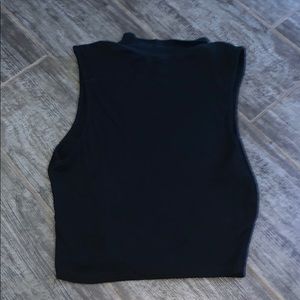 turtle neck short sleeve crop top